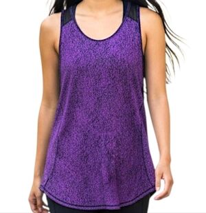 Lululemon Sculpt Tank II Circuit Aurora Purple Black Mesh Racerback Size 6